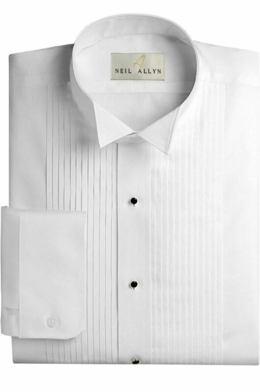 Men's Cut White Tuxedo Shirt